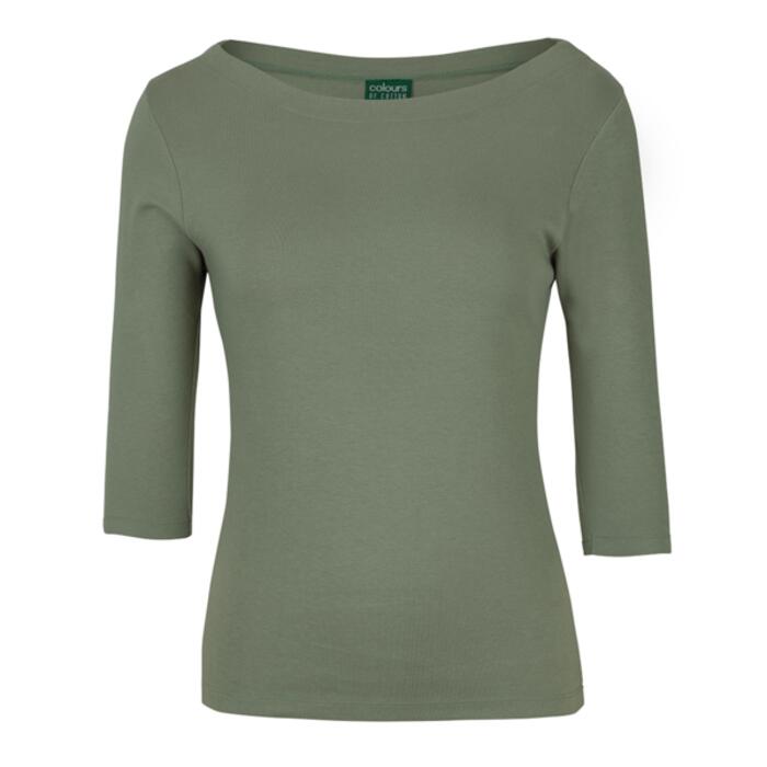 C of C Ladies 3/4 Sleeve Boat Neck Tee Thumbnail